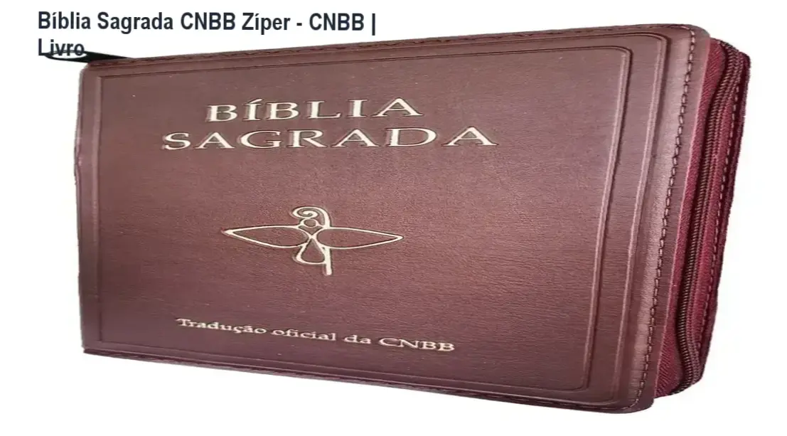 Bíblia CNBB Zíper com capa em couro sintético e fechamento seguro