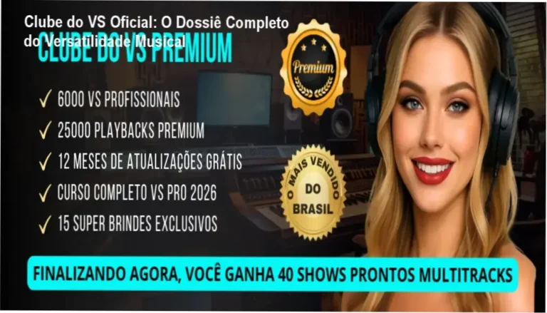 Interface do Clube do VS Oficial mostrando arquivos multitracks e projetos no software Reaper