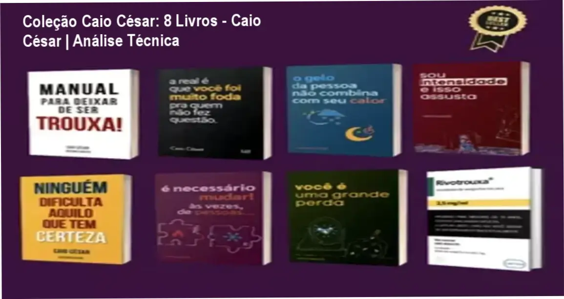 Capa da coleção completa com 8 ebooks de Caio César sobre relacionamentos e autoestima