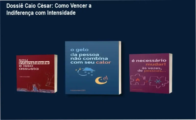 Capa dos ebooks de Caio César da Silva destacando o tema da intensidade emocional versus indiferença