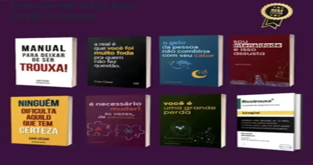 Capas dos 8 livros da coleção de Caio César da Silva sobre relacionamentos e autoestima