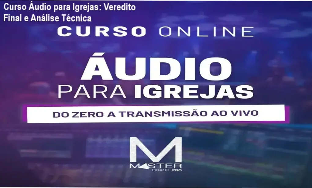 Técnico de som operando mesa digital em ambiente de igreja