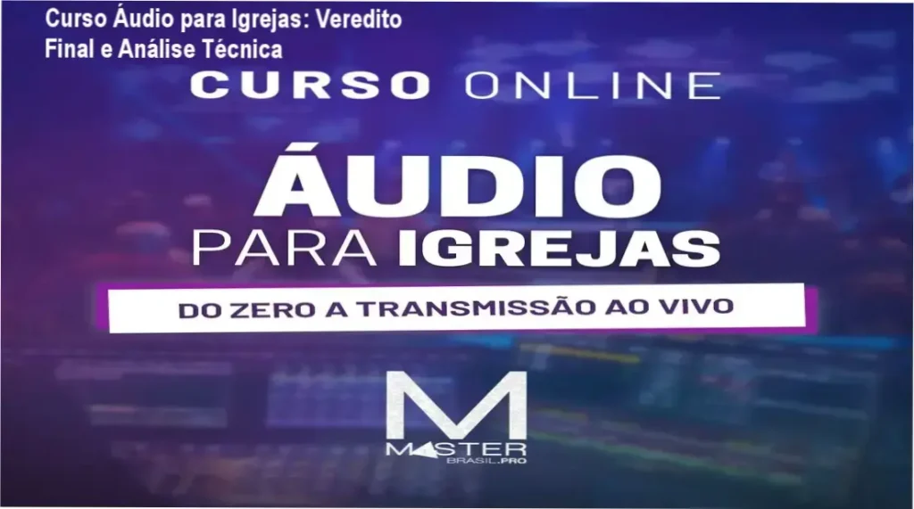 Técnico de som operando mesa digital em ambiente de igreja
