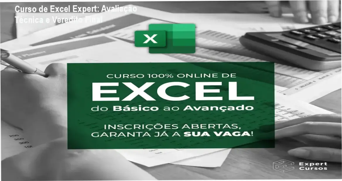 Interface do Curso de Excel Expert demonstrando dashboards de alta performance e automação com IA