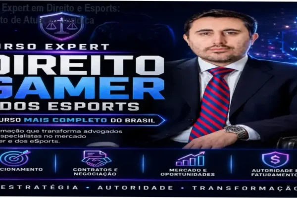 Interface do Curso Expert em Direito e Esports com foco em contratos e legislação gamer