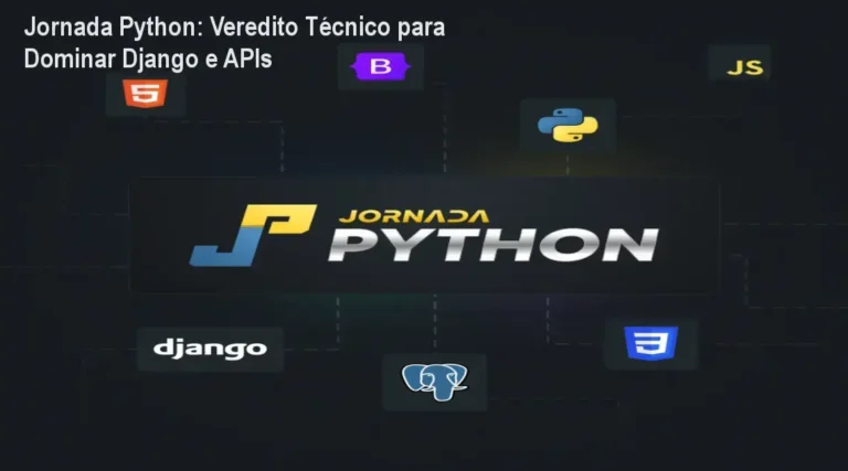 Interface do curso Jornada Python com trilha de aprendizado em Django e APIs REST