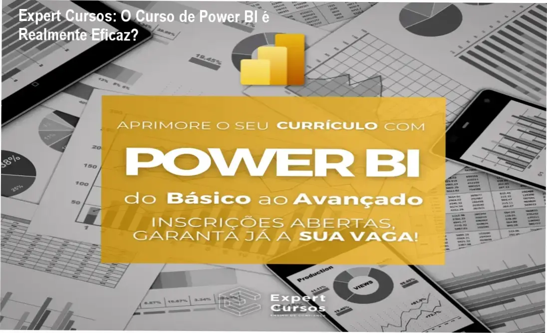 Interface do Curso Power BI Expert da Expert Cursos com Professor Victor demonstrando dashboards profissionais