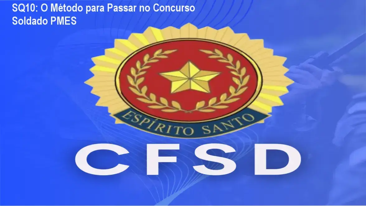Interface do curso preparatório para Soldado da PMES da SQ10 mostrando videoaulas e plataforma de estudos