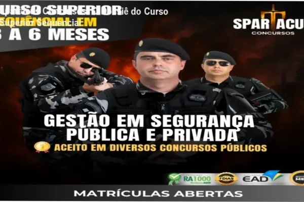 Visão detalhada da plataforma de estudos do Curso Superior Sequencial da Spartacus Concursos