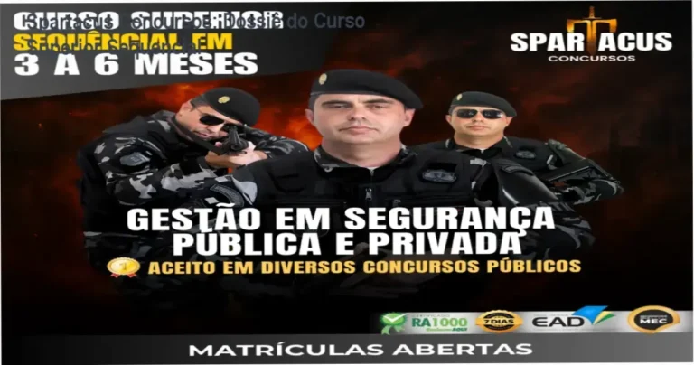 Bastidores e funcionamento do Curso Superior Sequencial da Spartacus Concursos para gestão de segurança