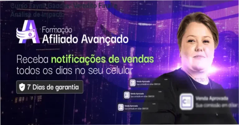 Interface do treinamento Formação Afiliado Avançado de Taynã Gauche focado em comissões em dólar