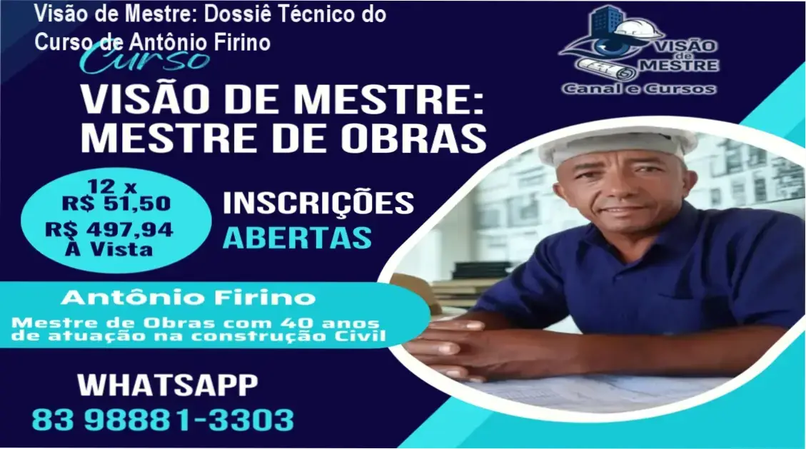 Antônio Firino apresentando o método Visão de Mestre para leitura de projetos de construção civil