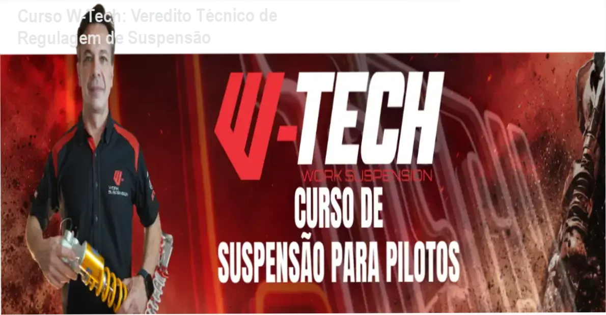 Piloto ajustando a suspensão de moto Off-Road seguindo a metodologia técnica W-Tech