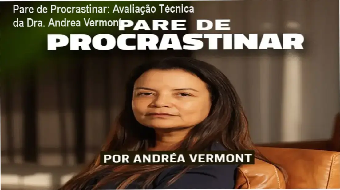 Capa do ebook Pare de Procrastinar da Dra. Andrea Vermont focada em autossabotagem e produtividade