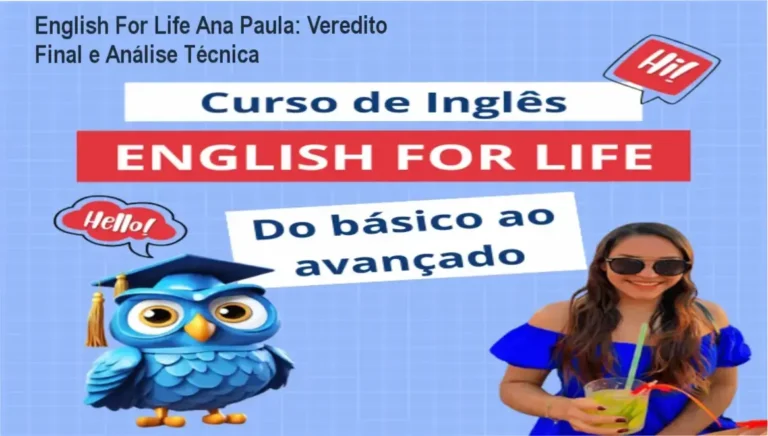 Interface do curso English For Life da Ana Paula com materiais de estudo de inglês
