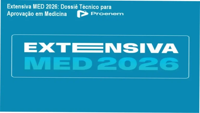 Interface do curso Extensiva MED 2026 com materiais de estudo para vestibular de medicina