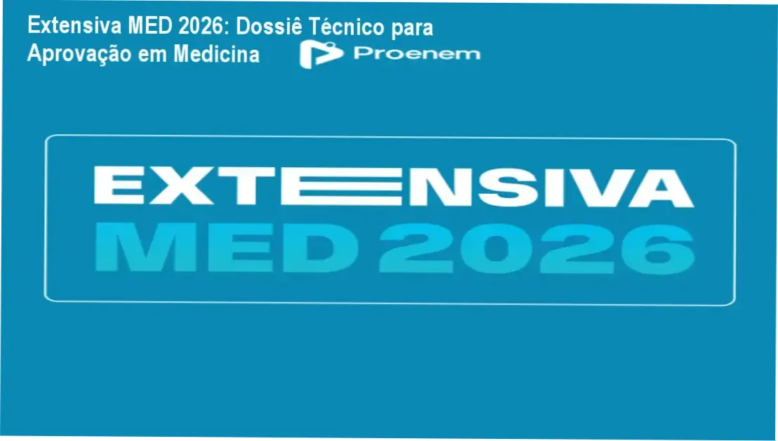 Interface do curso Extensiva MED 2026 com materiais de estudo para vestibular de medicina