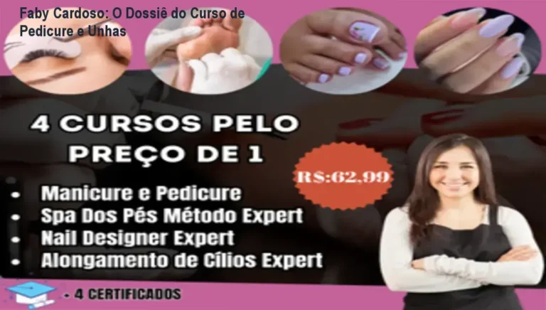 Faby Cardoso Curso de Pedicure e Unhas Decoradas mostrando detalhes da plataforma de aulas