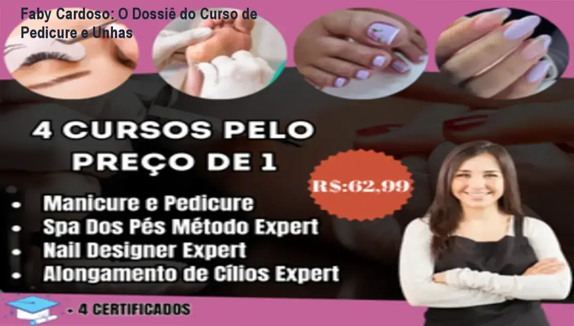 Faby Cardoso Curso de Pedicure e Unhas Decoradas mostrando detalhes da plataforma de aulas