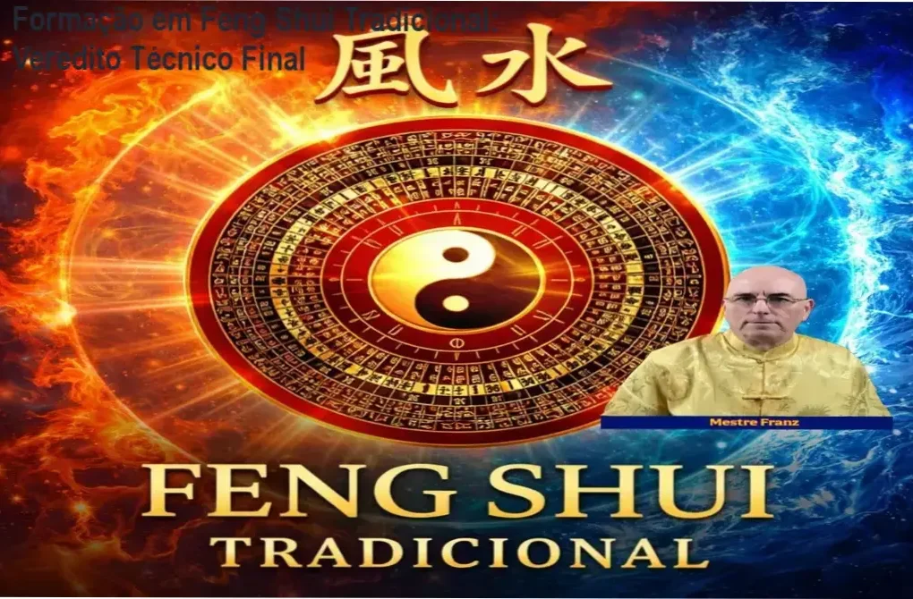 Estudo técnico de Feng Shui Tradicional com bússola Luopan e plantas baixas