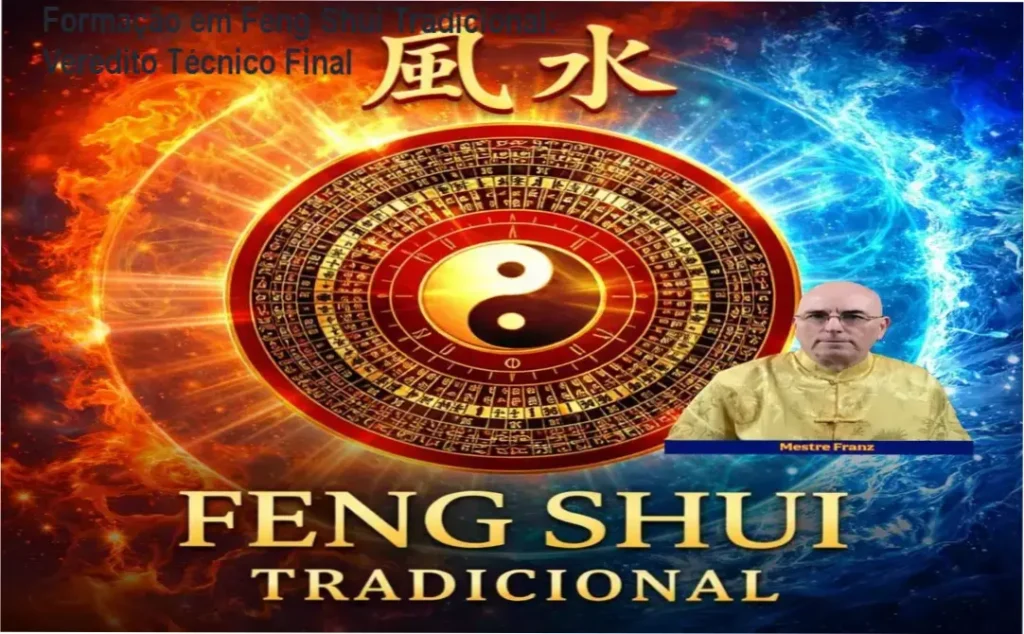 Estudo técnico de Feng Shui Tradicional com bússola Luopan e plantas baixas