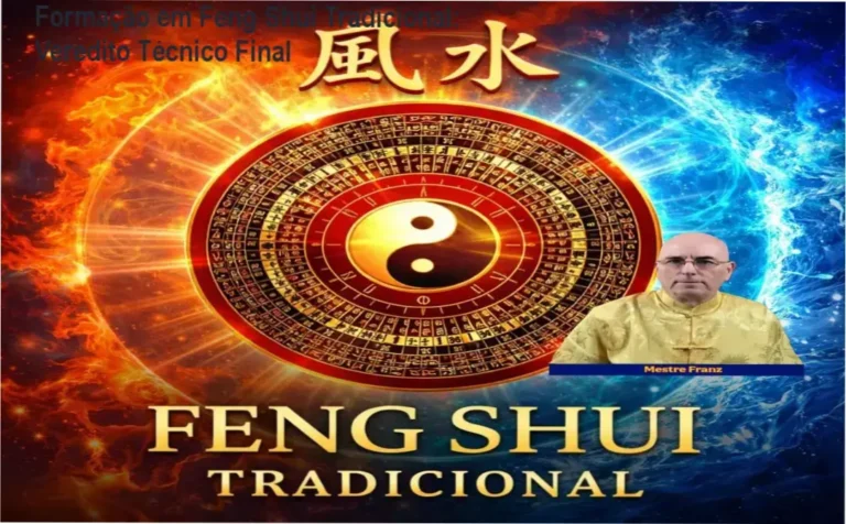 Estudo técnico de Feng Shui Tradicional com bússola Luopan e plantas baixas