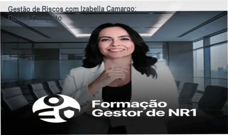 Formação Gestor de NR1 de Izabella Camargo apresentando bastidores e funcionamento técnico