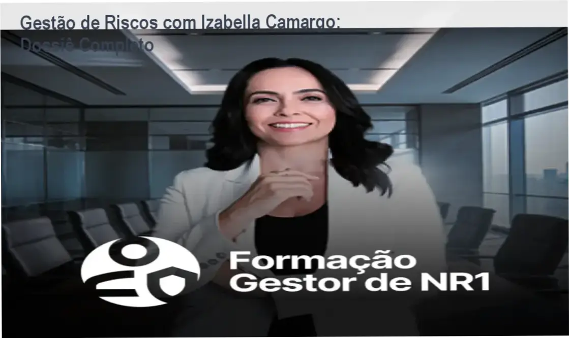 Formação Gestor de NR1 de Izabella Camargo apresentando bastidores e funcionamento técnico