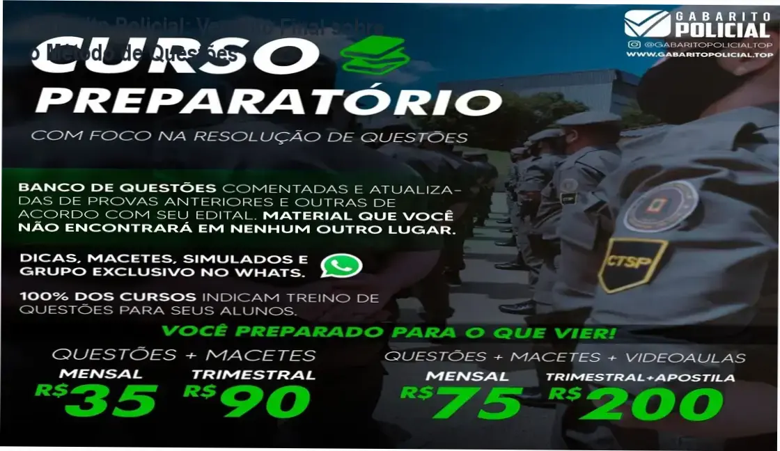 Gabarito Policial de Paulo Ricardo: visão interna da plataforma e resolução de questões