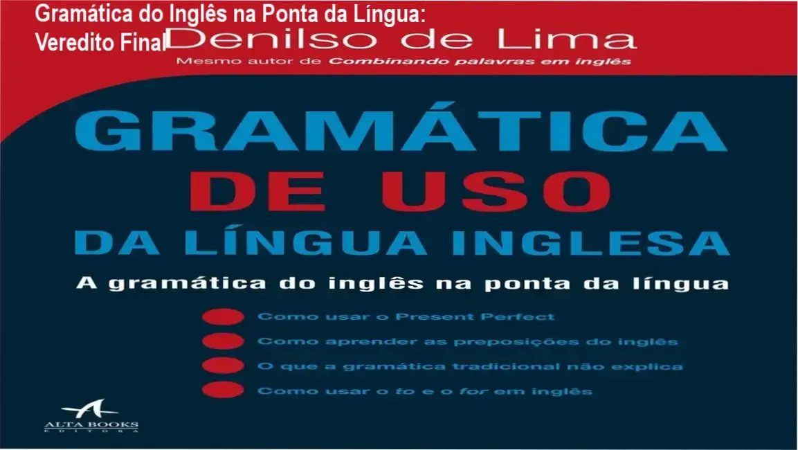 Capa do livro Gramática de Uso da Língua Inglesa de Denilso de Lima para estudo prático