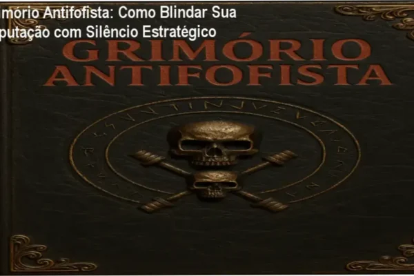 Capa do Grimório Antifofista de Ítalo Marsili sobre mesa de escritório com anotações de ética e silêncio estratégico
