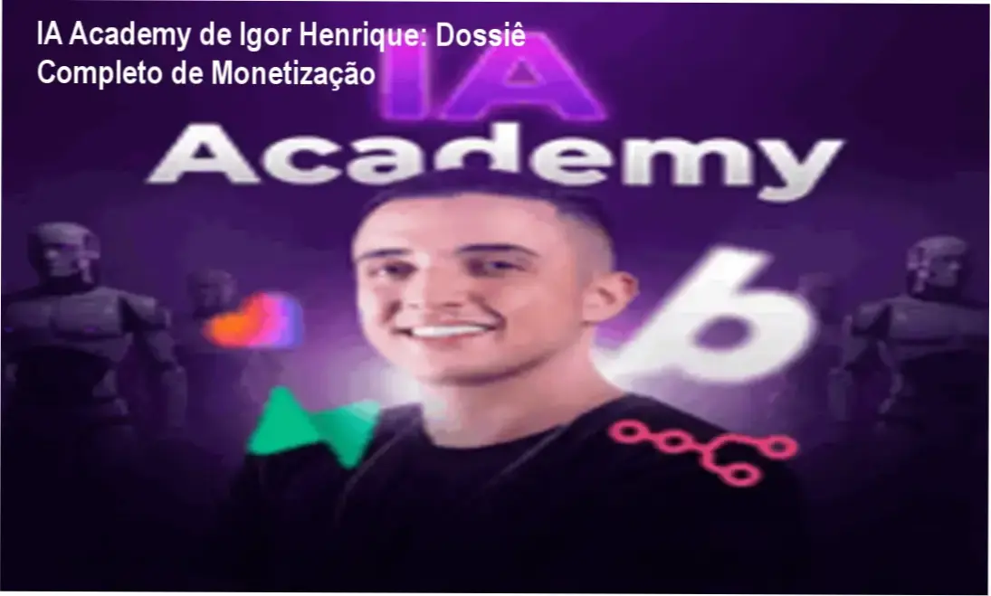 Interface da plataforma IA Academy de Igor Henrique revelando módulos de automação e IA