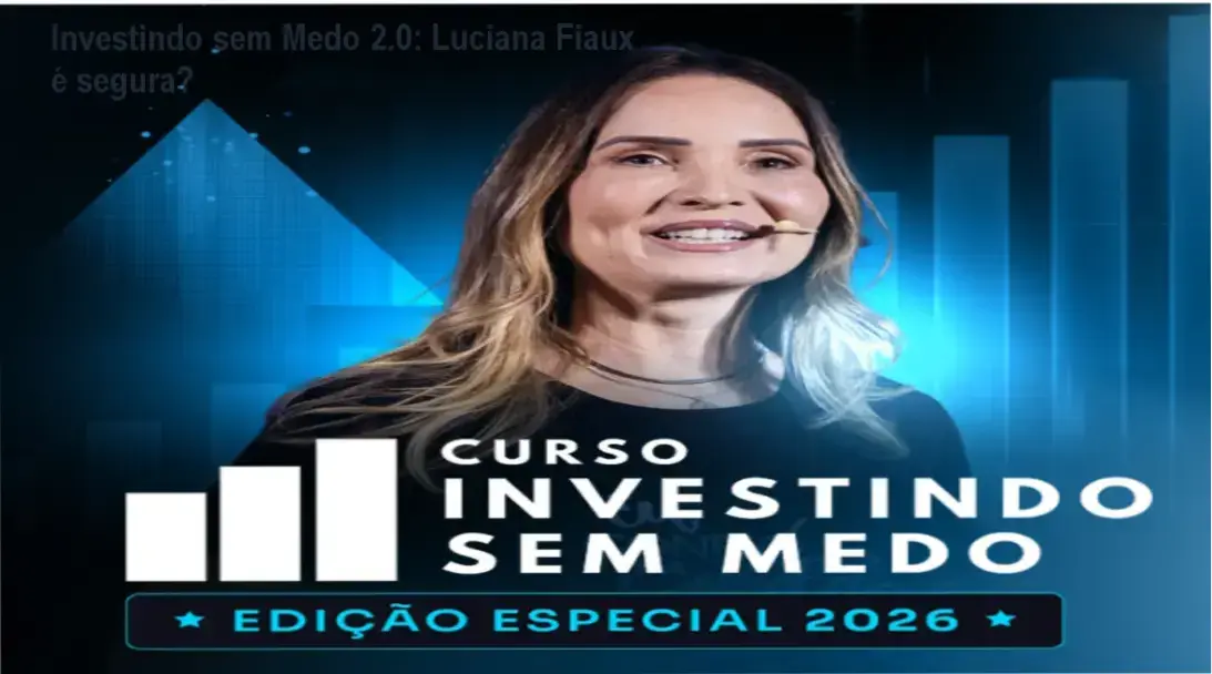 Interface do curso Investindo sem Medo 2.0 de Luciana Fiaux mostrando área de membros e materiais complementares