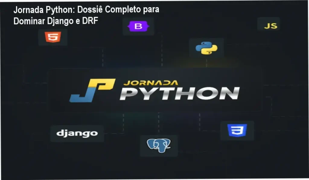 Interface do curso Jornada Python apresentando a trilha de aprendizado de Python e Django