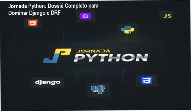 Interface do curso Jornada Python apresentando a trilha de aprendizado de Python e Django
