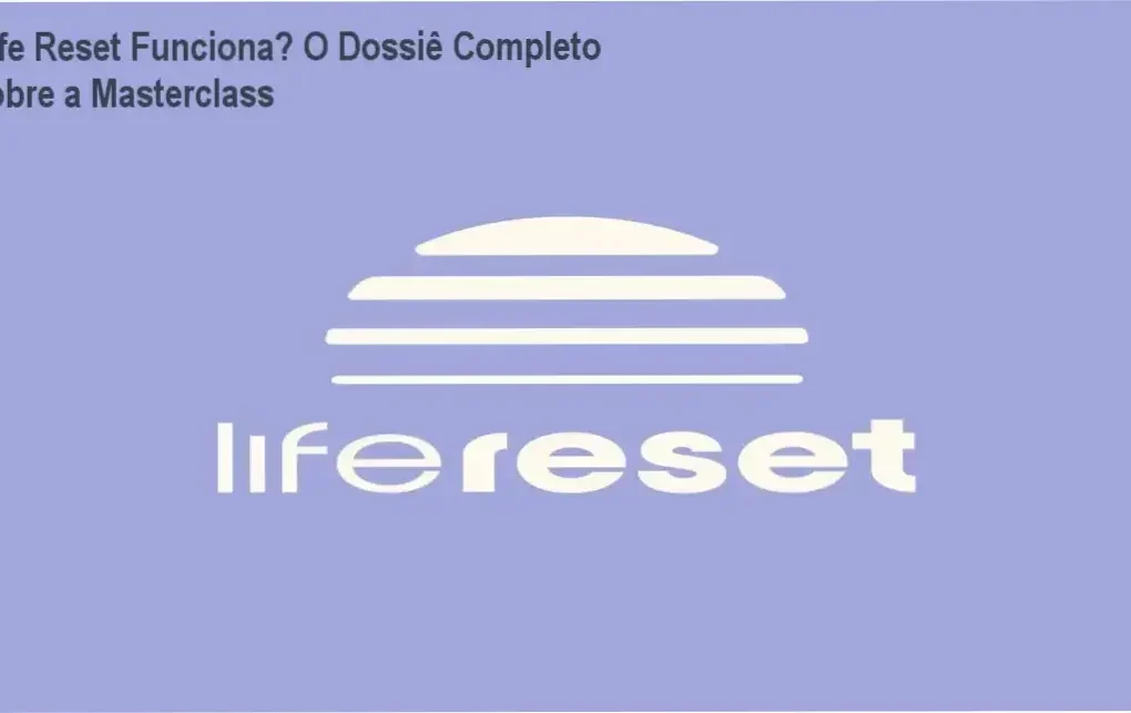 Interface de estudos e bastidores da masterclass Life Reset focada em reprogramação mental