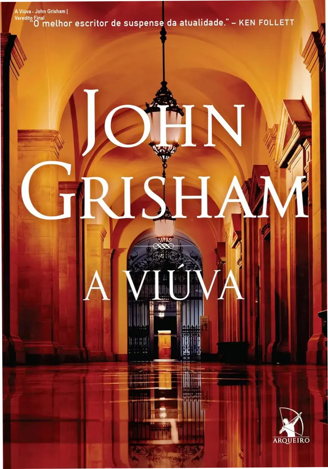 Capa do ebook A Viúva de John Grisham em um leitor digital