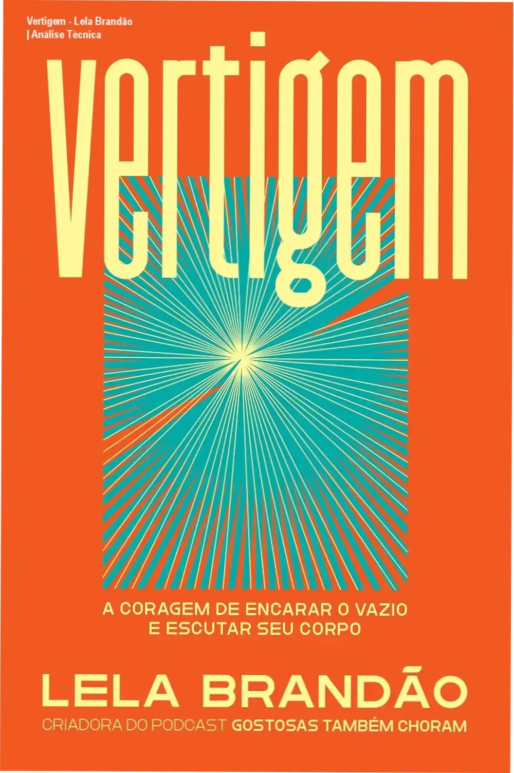 Capa do livro Vertigem de Lela Brandão sobre reconexão corporal e saúde mental feminina