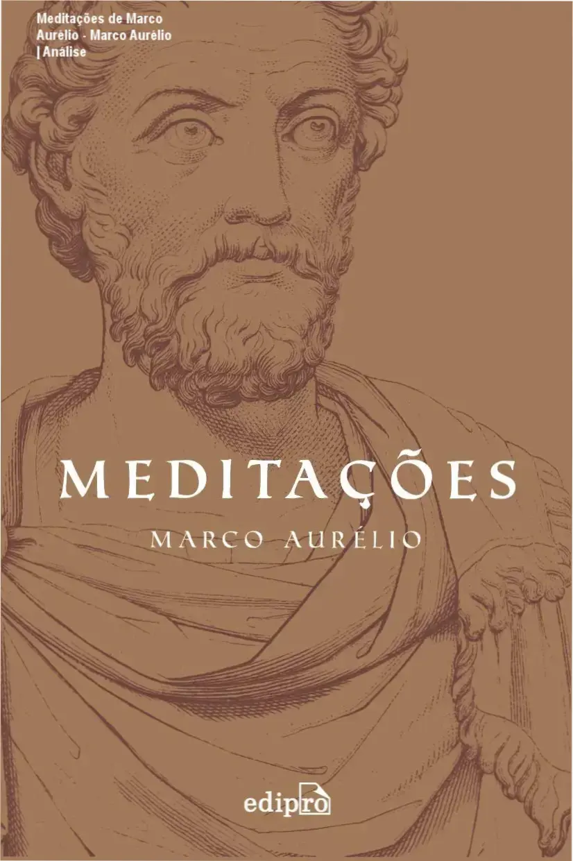 Capa da edição de luxo de Meditações de Marco Aurélio com postais estoicos e marcador de página