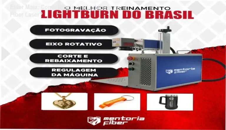 Interface do software Lightburn sendo utilizada para gravação profissional em Fiber Laser na Mentoria de Euler Maia