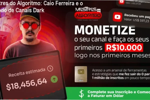 Mestres do Algoritmo de Caio Ferreira detalhando bastidores e funcionamento de canais dark