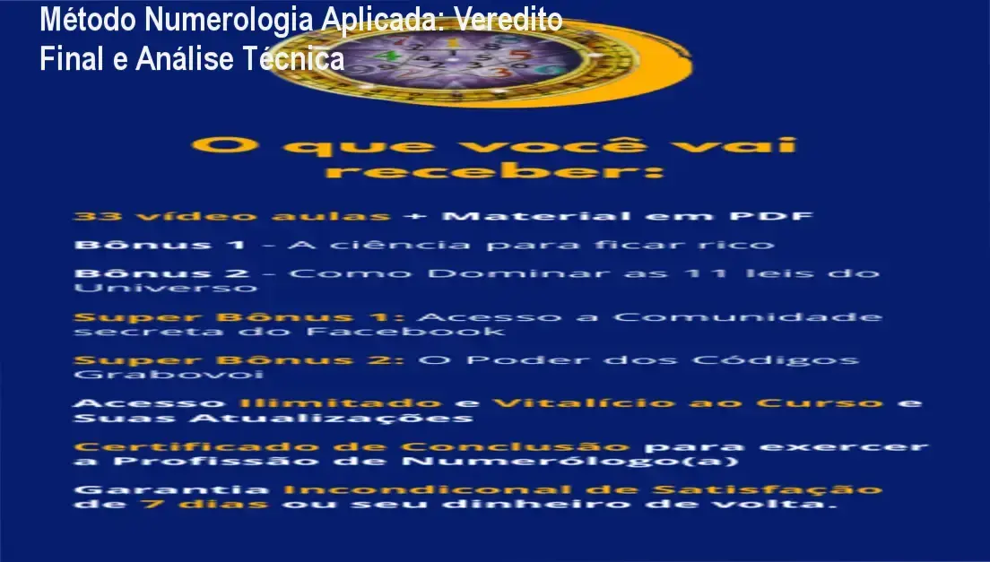Tela do curso Método Numerologia Aplicada de Rafà Almeida com foco em profissionalização e mapas numerológicos