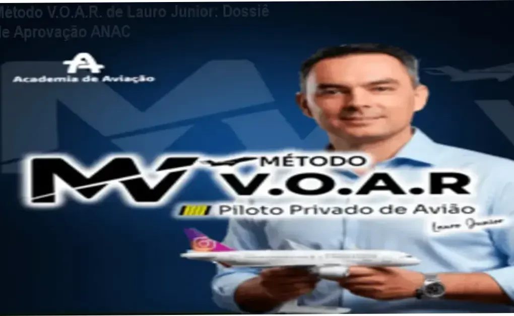 Interface do Método V.O.A.R. de Lauro Junior revelando plataforma de estudos para Piloto Privado