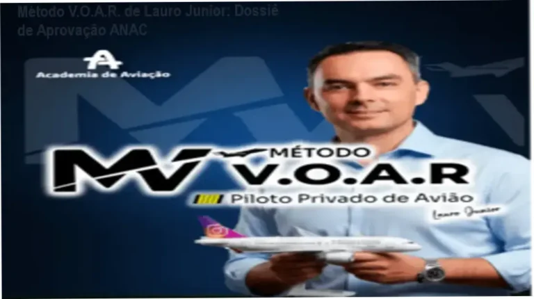 Interface do Método V.O.A.R. de Lauro Junior revelando plataforma de estudos para Piloto Privado