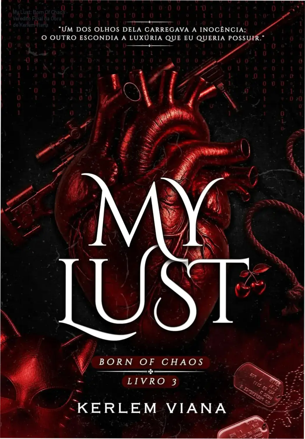 Capa do livro My Lust de Kerlem Viana destacando a estética de romance dark e tecnologia
