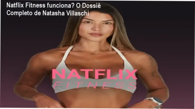 Natflix Fitness de Natasha Villaschi mostrando a interface de treinos e alimentação