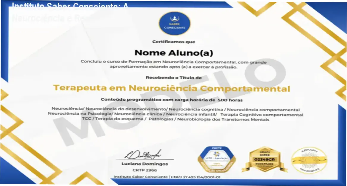 Interface do curso de Neurociência Comportamental do Instituto Saber Consciente em ambiente digital