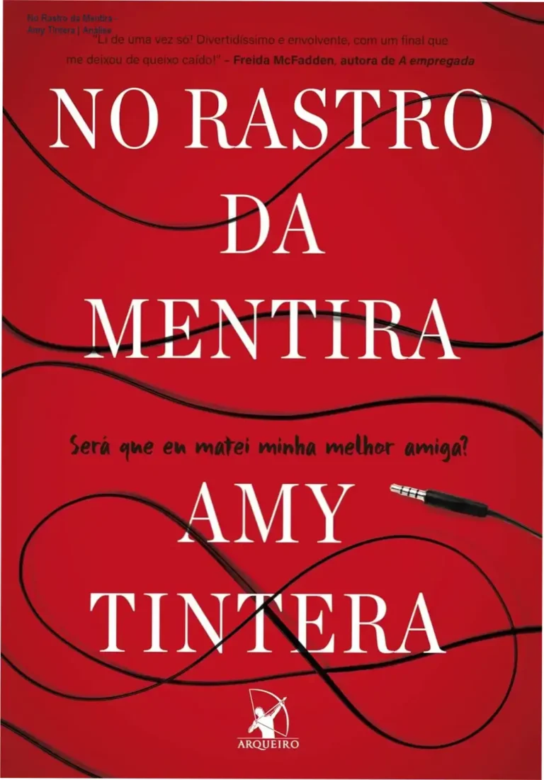 Capa do ebook No Rastro da Mentira de Amy Tintera exibida em leitor digital com diagramação de podcast