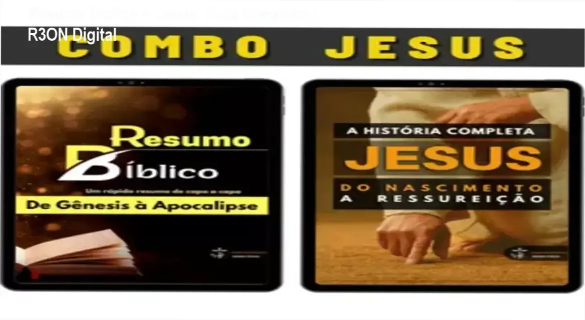 Tela do ebook com sumário e seção sobre a vida de Jesus Cristo.