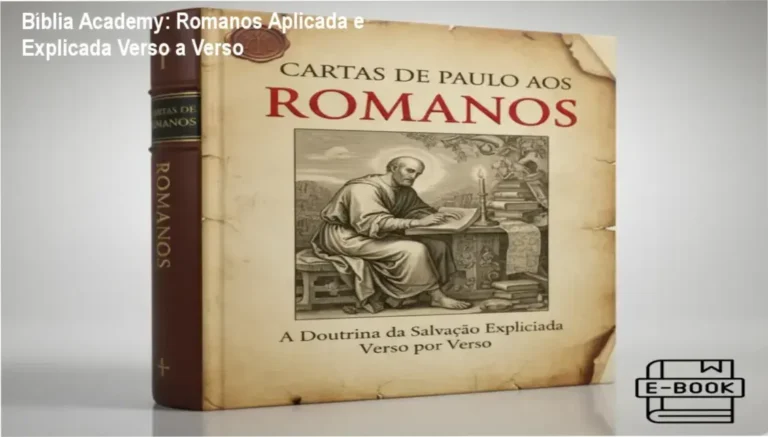 Interface de estudo do livro digital Romanos Aplicada e Explicada Verso a Verso da Bíblia Academy apresentando análise exegética